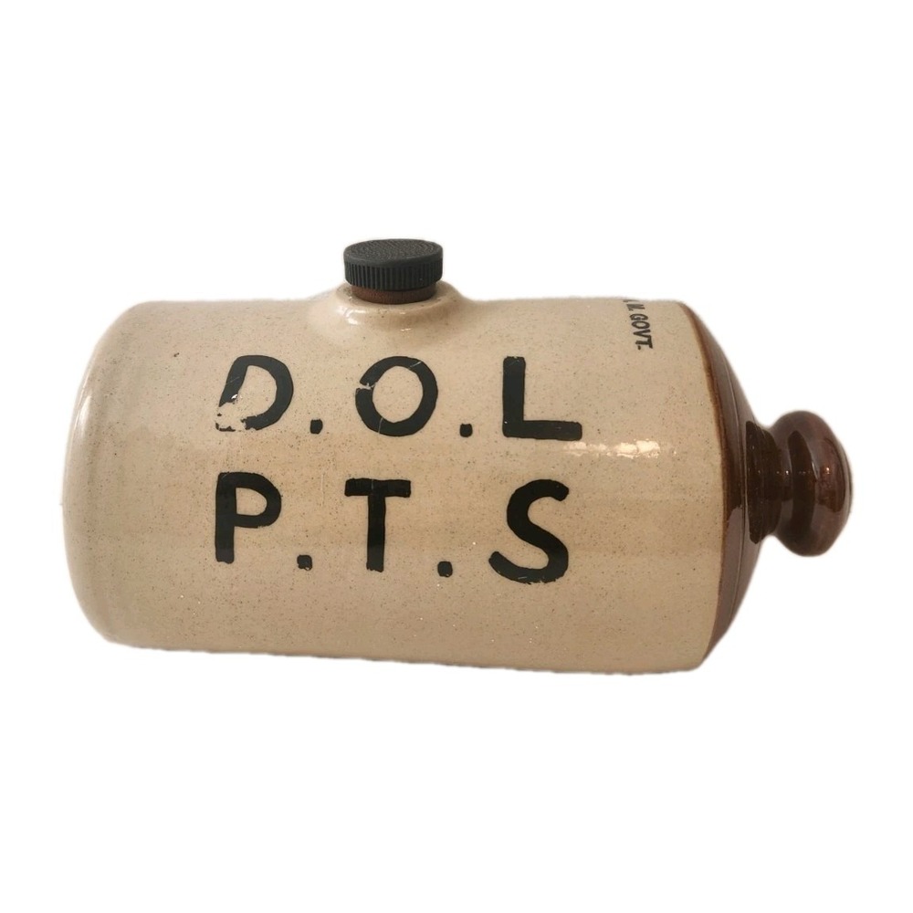 English‎ Govt Crock Pottery Primitive FOOT WARMER Water Bottle Glazed Stoneware